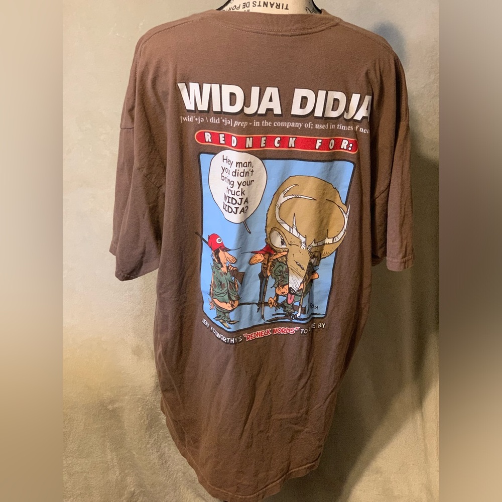Jeff Foxworthy 2004 Redneck Words To Live By…WIDJA DIDJA Brown XL T Shirt